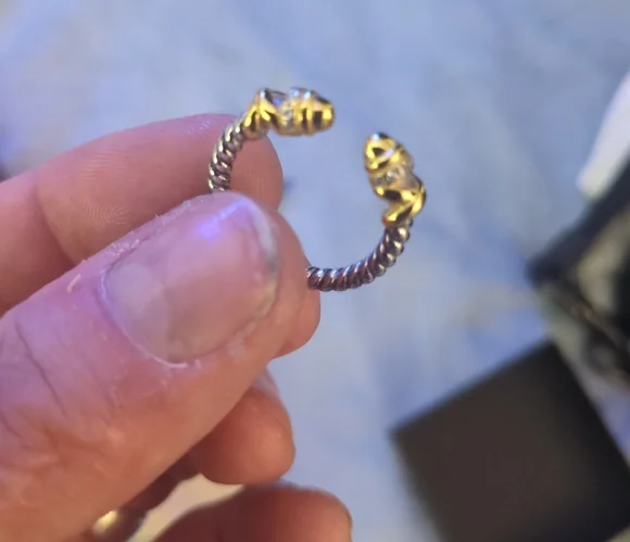 David Yurman Gold and Silver Cable Ring - Picture 4 of 5